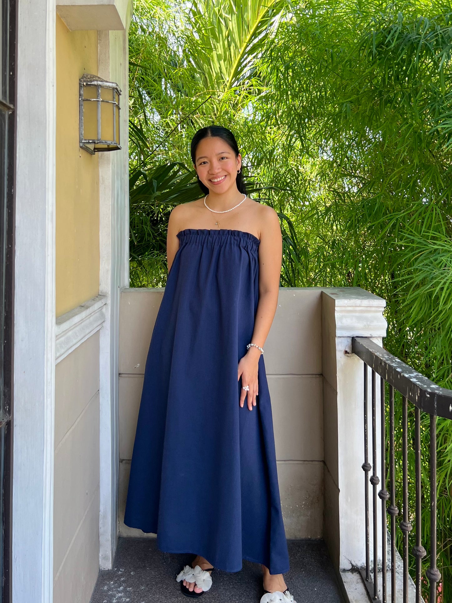 Mykonos Dress in Navy Blue
