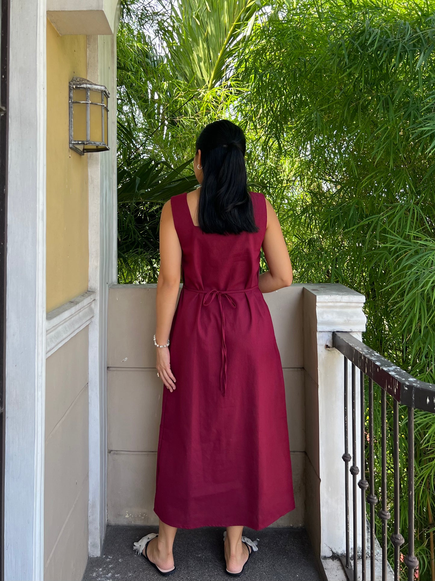 Stade Dress in Burgundy