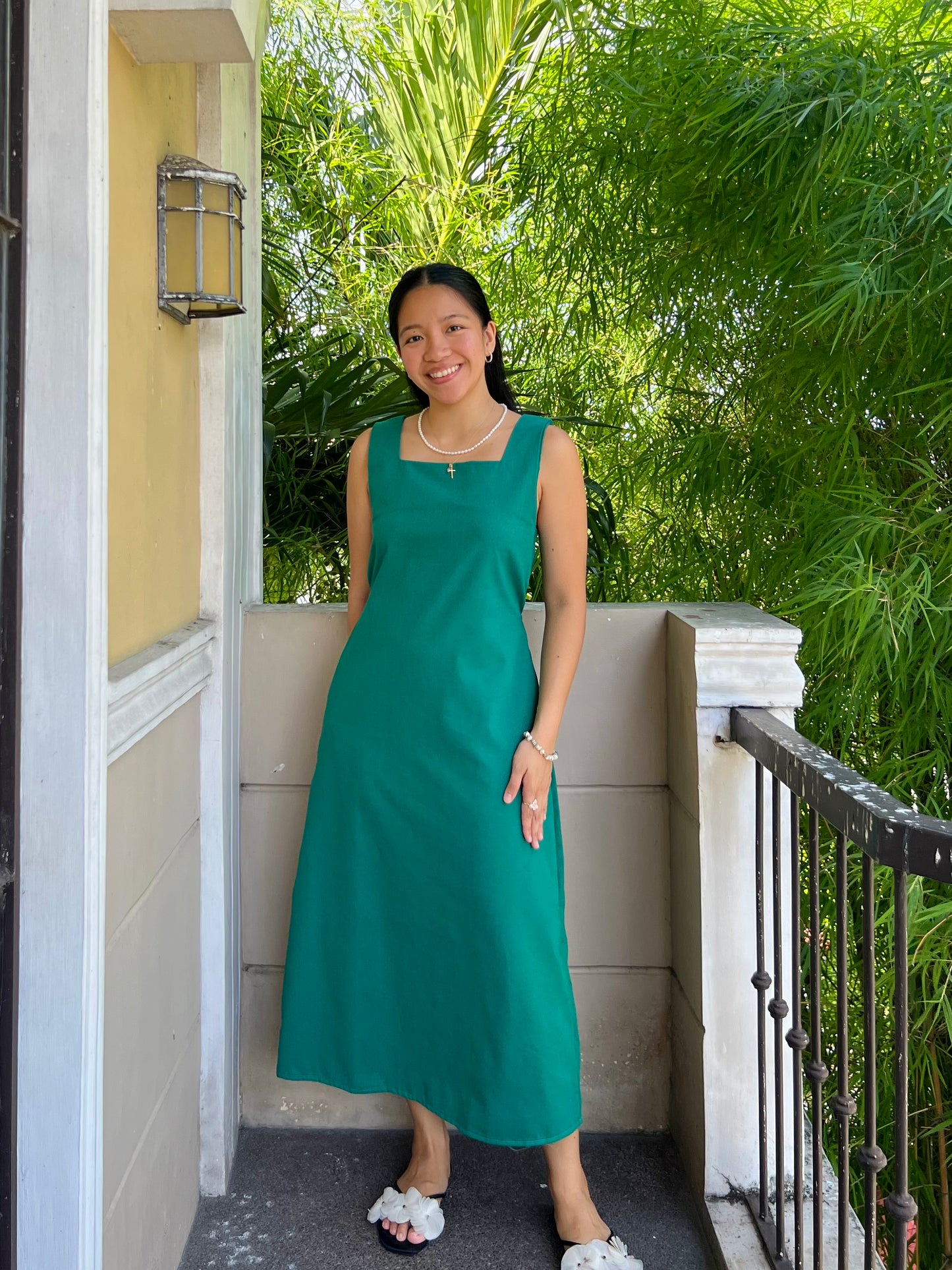 Stade Dress in Pine Green