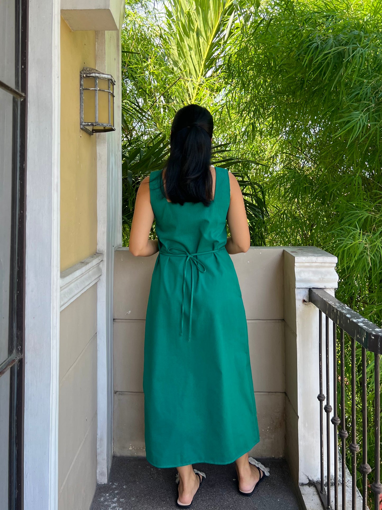 Stade Dress in Pine Green