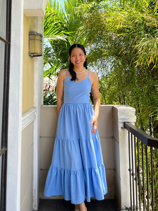 Honeydew Dress in Cornflower Blue