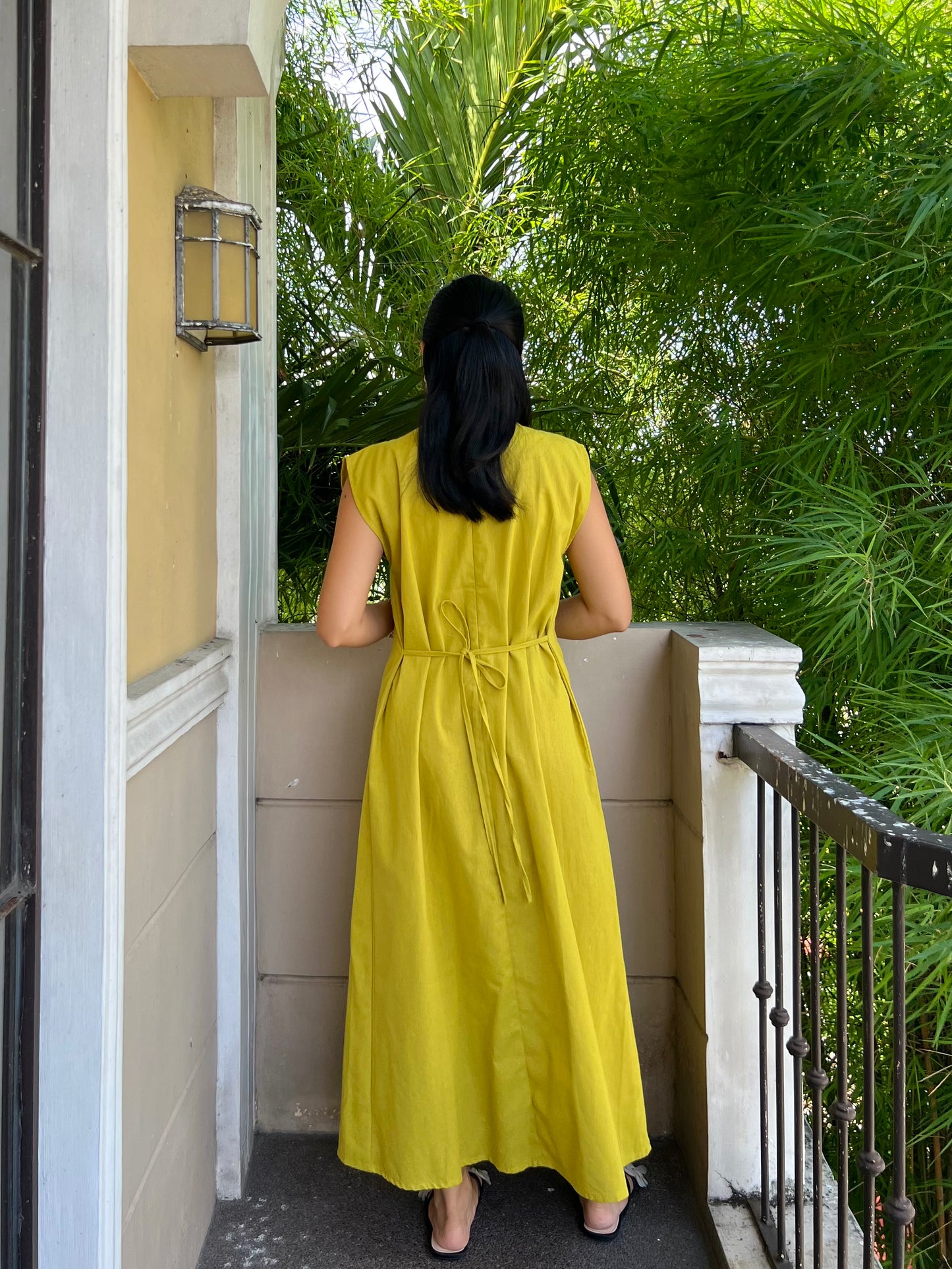 Coronado Dress in Olive Yellow