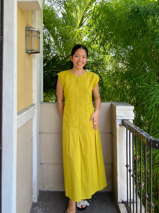 Coronado Dress in Olive Yellow
