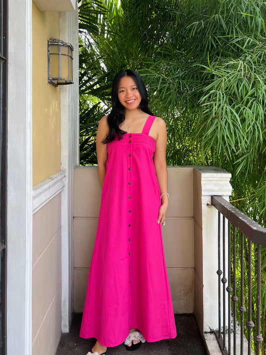 Hannah Dress in Deep Pink