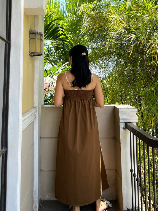 Lime Dress in Dark Brown