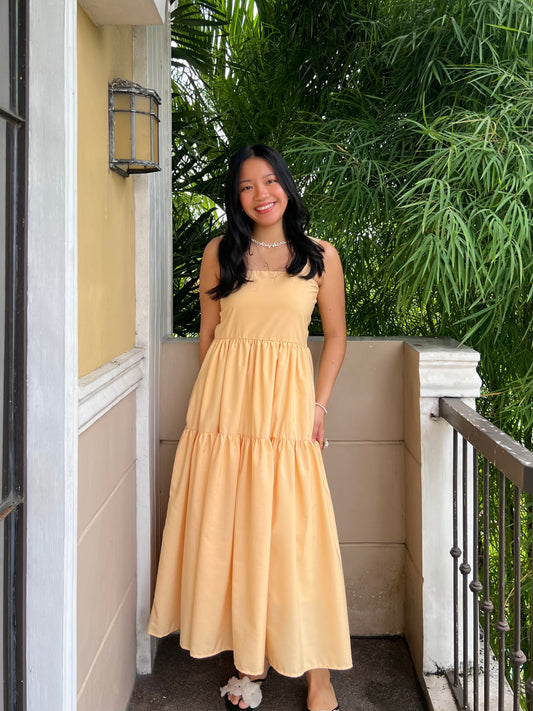 Psalm Dress in Light Yellow with Lining
