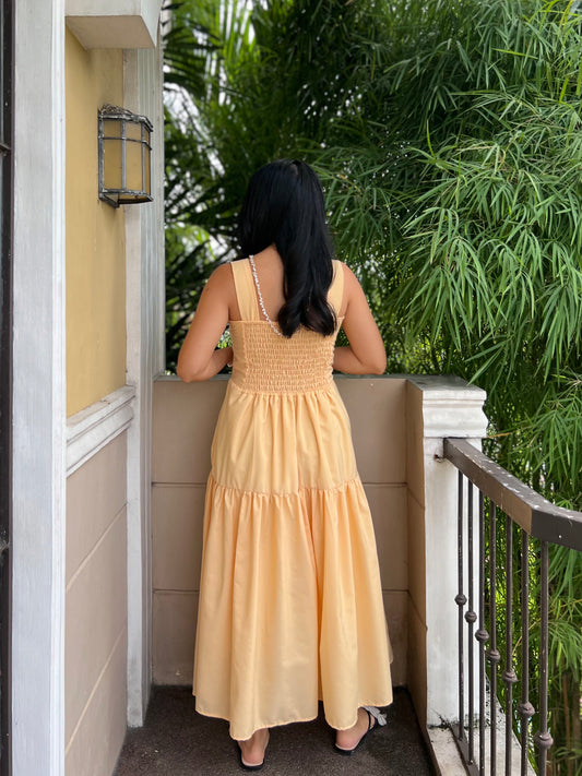 Psalm Dress in Light Yellow with Lining