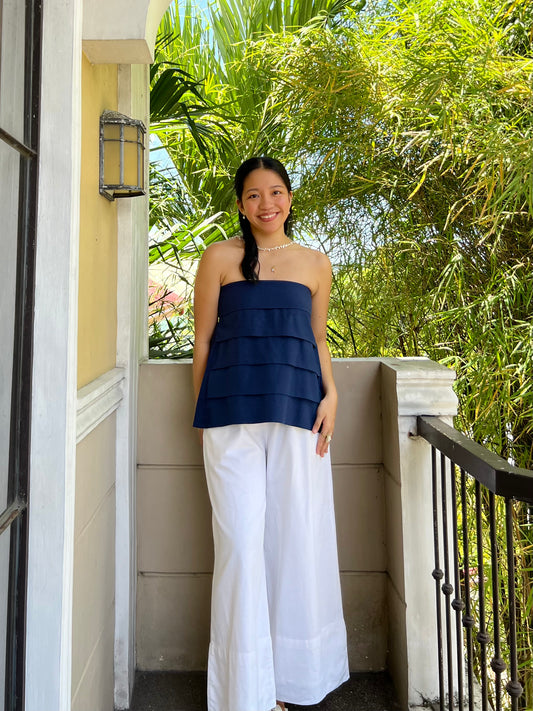 Lychee Top in Navy Blue