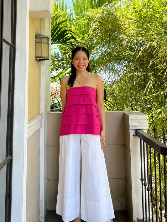 Lychee Top in Deep Pink