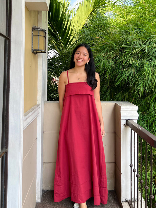 Faith Dress in Berry Red