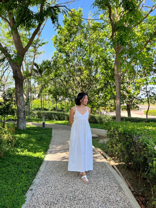 Tuscany Dress in White with Lining