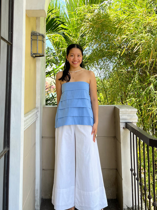 Lychee Top in Cornflower Blue