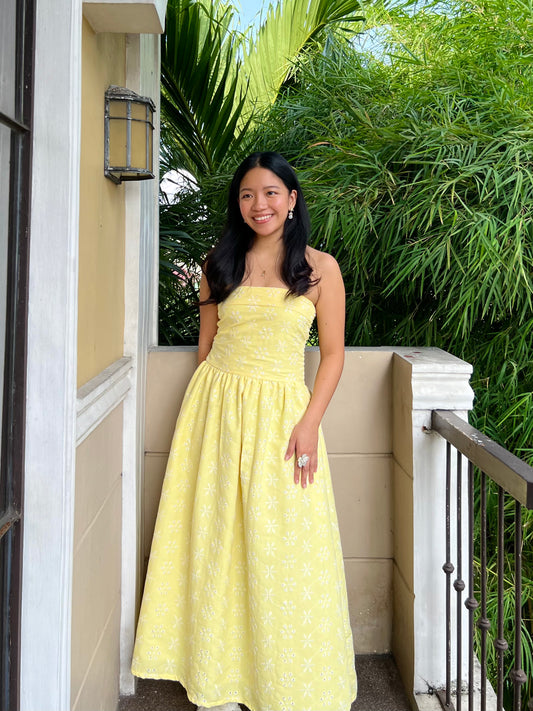 Ivory Dress in Eyelet 012 with Lining