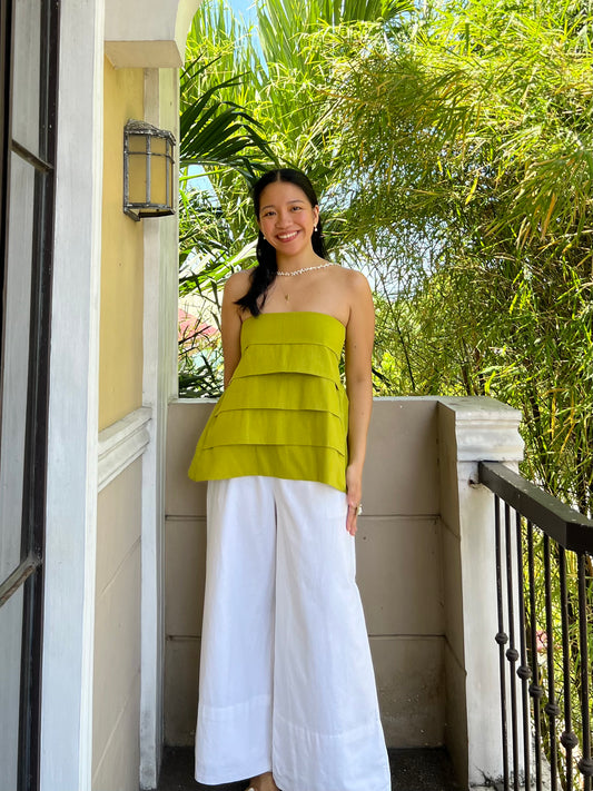 Lychee Top in Olive Yellow