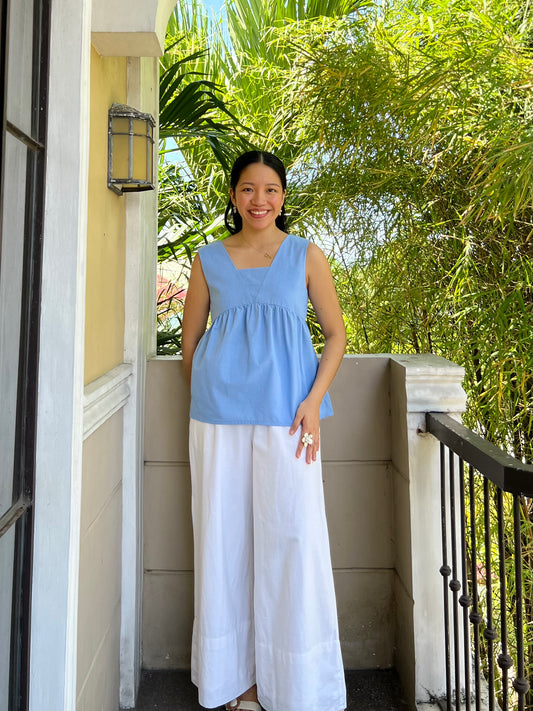 Cherry Top in Cornflower Blue