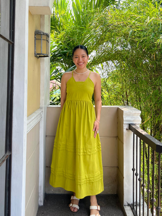Acai Dress in Olive Yellow