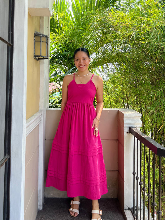 Acai Dress in Deep Pink