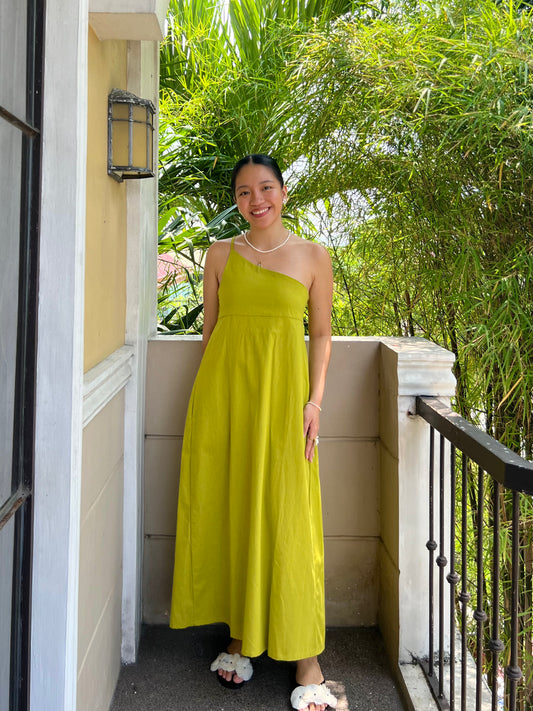 Siena Dress in Olive Yellow