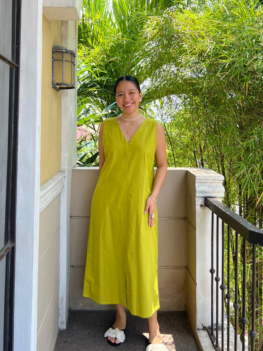 Courage Reversible Dress in Olive Yellow