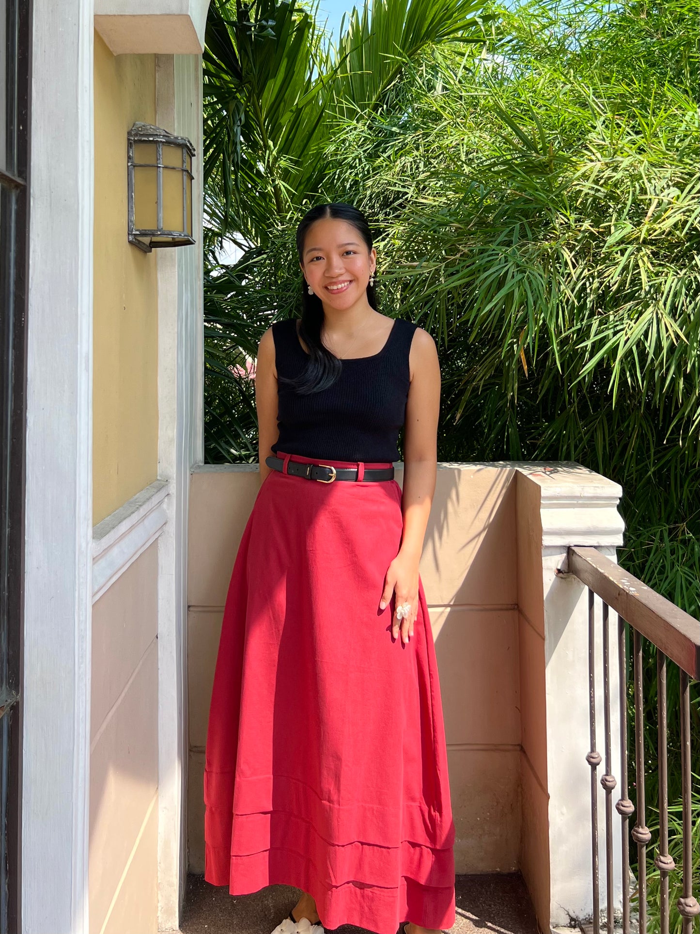 London Skirt in Berry Red