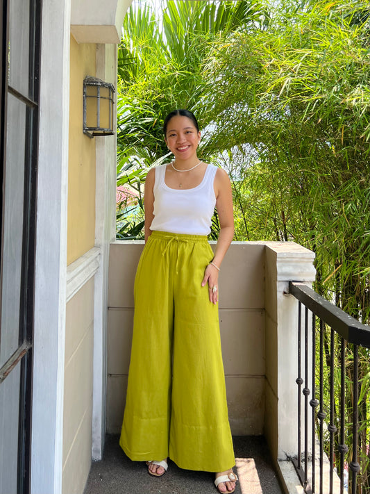 Barcelona Pants in Olive Yellow
