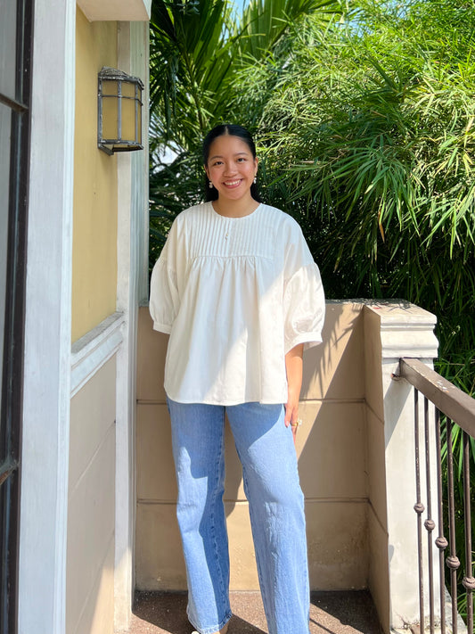 Solace Top in White with Lining