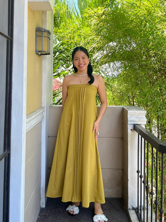 Lime Dress in Warm Olive