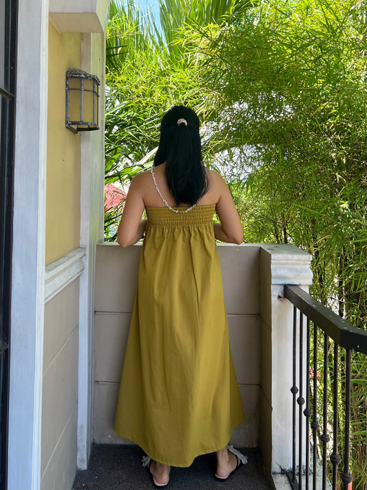 Lime Dress in Warm Olive