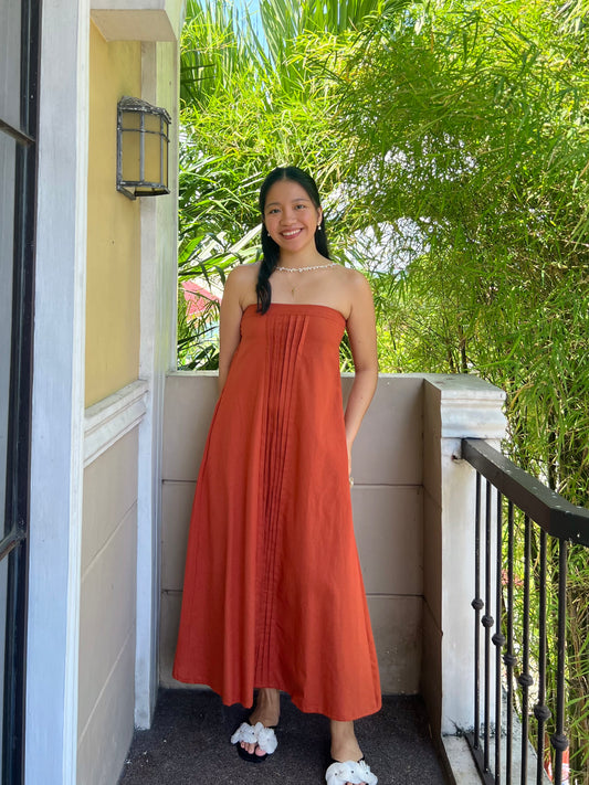 Lime Dress in Rust