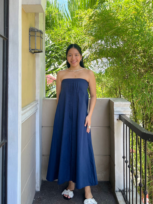 Lime Dress in Navy Blue