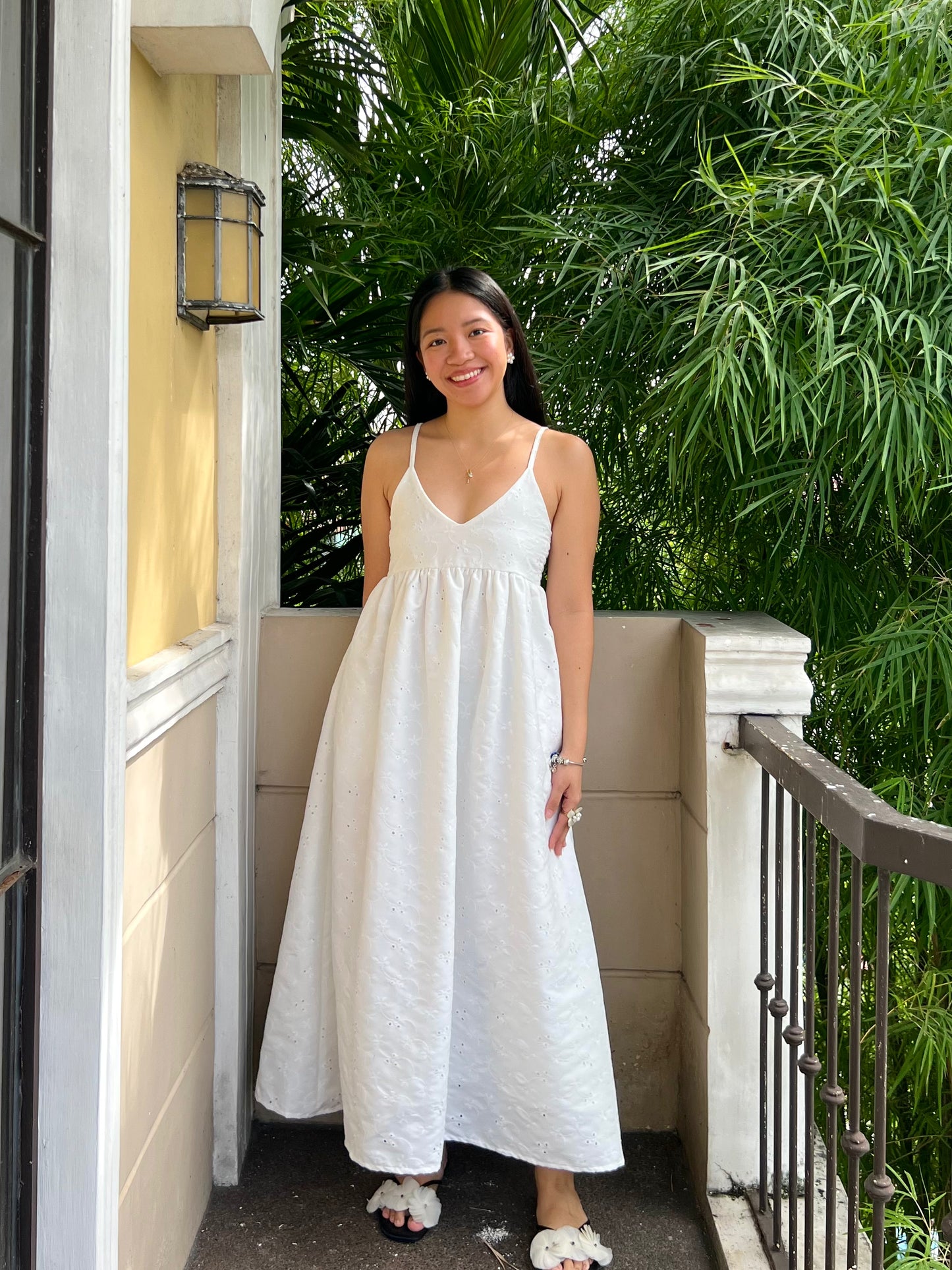 Tuscany Dress in Eyelet 017 with Lining