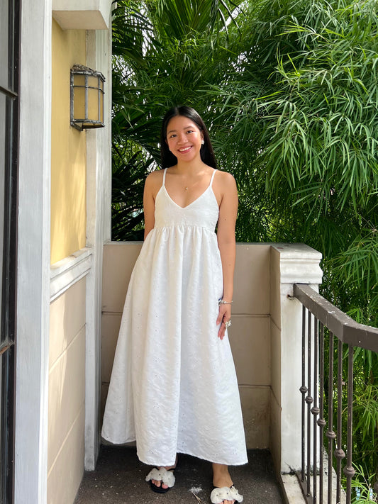 Tuscany Dress in Eyelet 017 with Lining