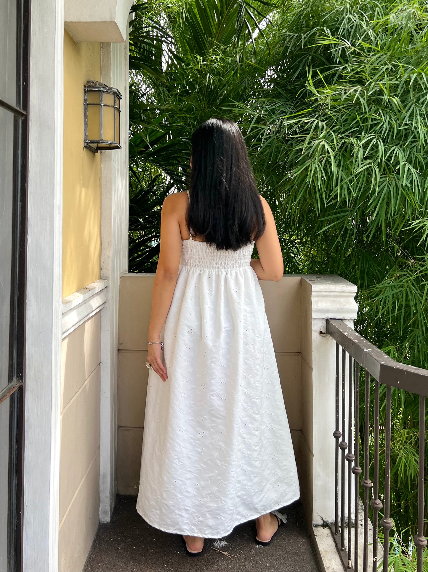 Tuscany Dress in Eyelet 017 with Lining