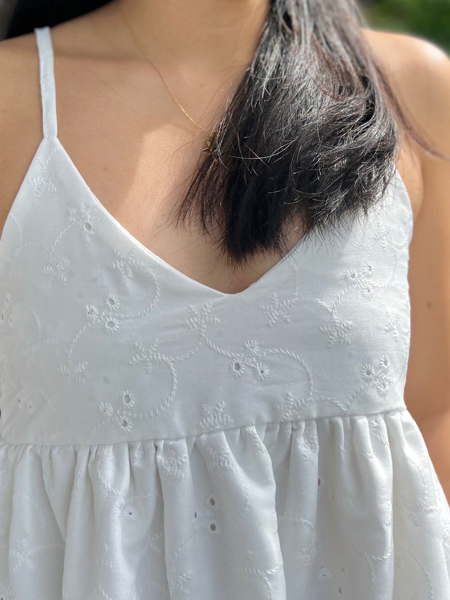 Tuscany Dress in Eyelet 017 with Lining