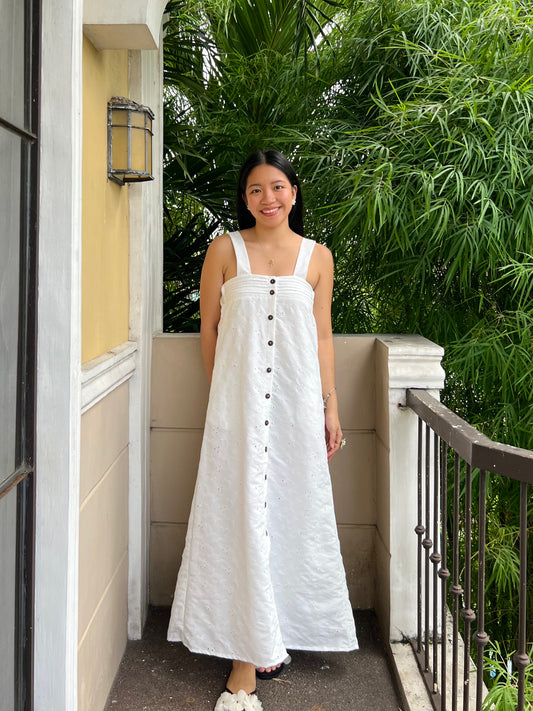 Hannah Dress in Eyelet 017 with Lining