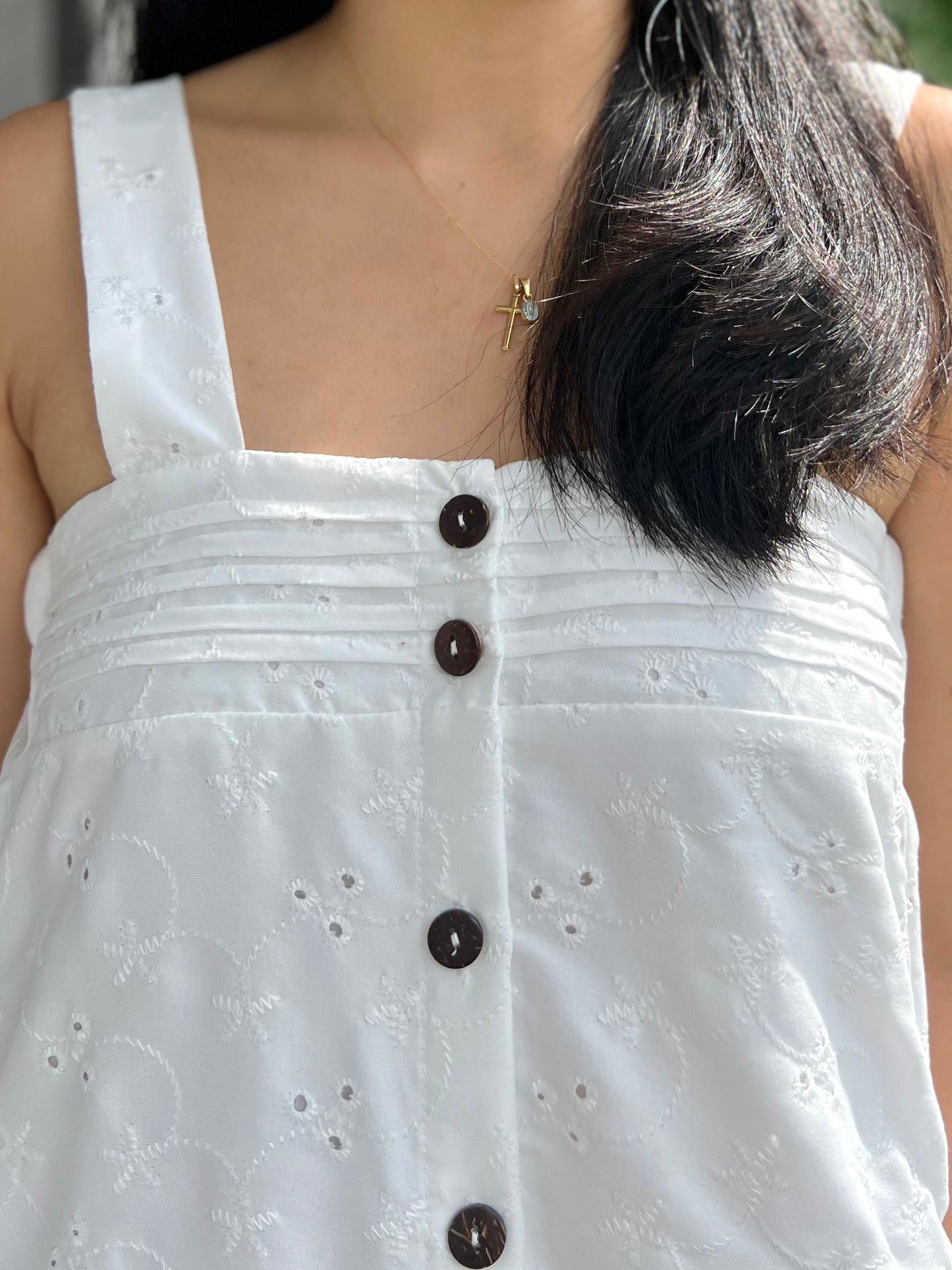 Hannah Dress in Eyelet 017 with Lining