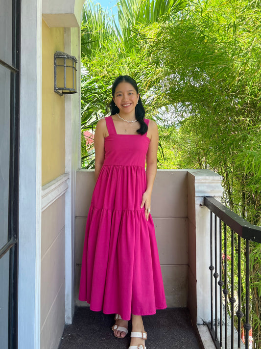 Psalm Dress in Deep Pink