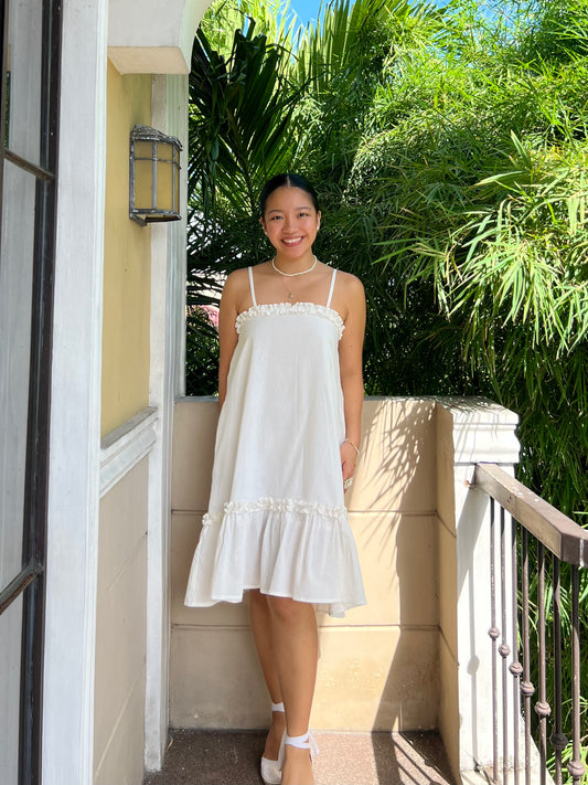 Daylight Dress in White with Lining