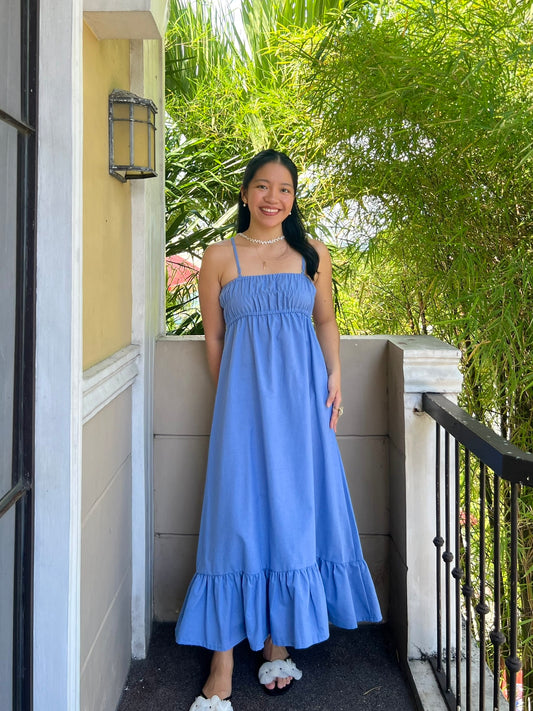 Sorrento Dress in Cornflower Blue