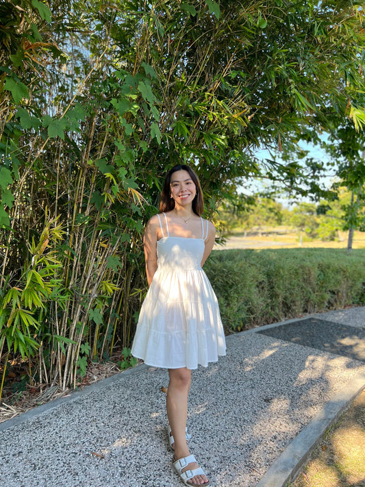 Capri Dress in White with Lining