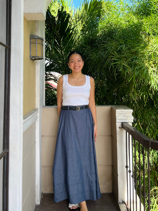 London Skirt in Soft Denim 002