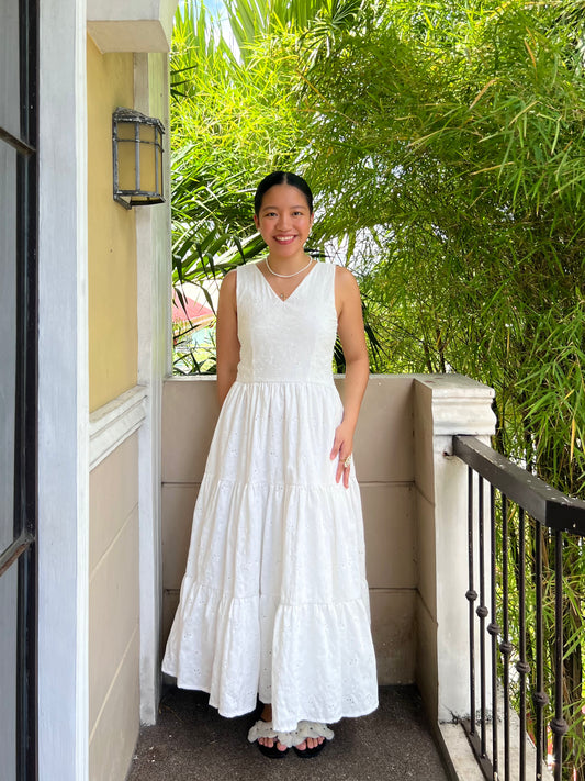 Riviera Dress in Eyelet 013 with Lining