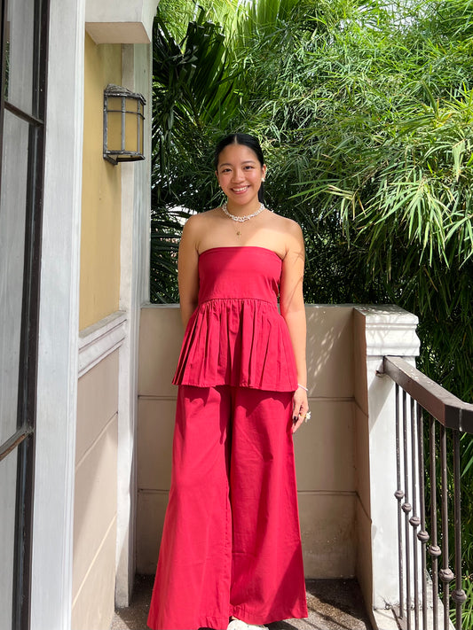 Corinth Set in Berry Red