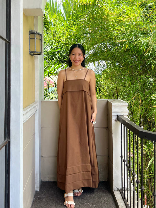 Faith Dress in Dark Brown