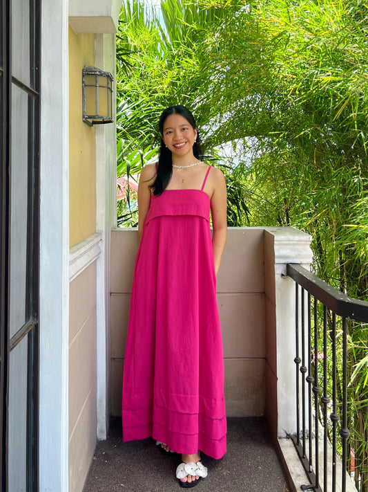 Faith Dress in Deep Pink