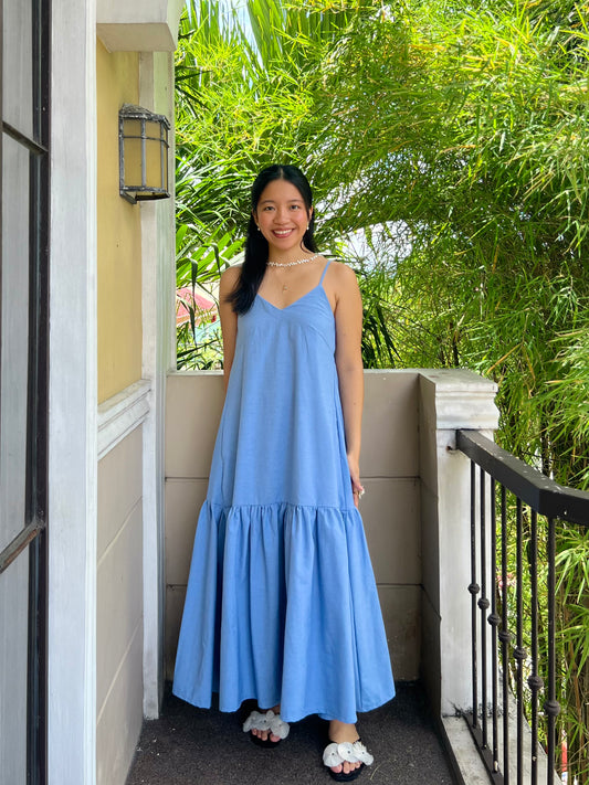 Elysees Dress in Cornflower Blue