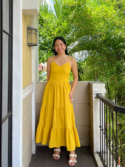 Honeydew Dress in Mustard