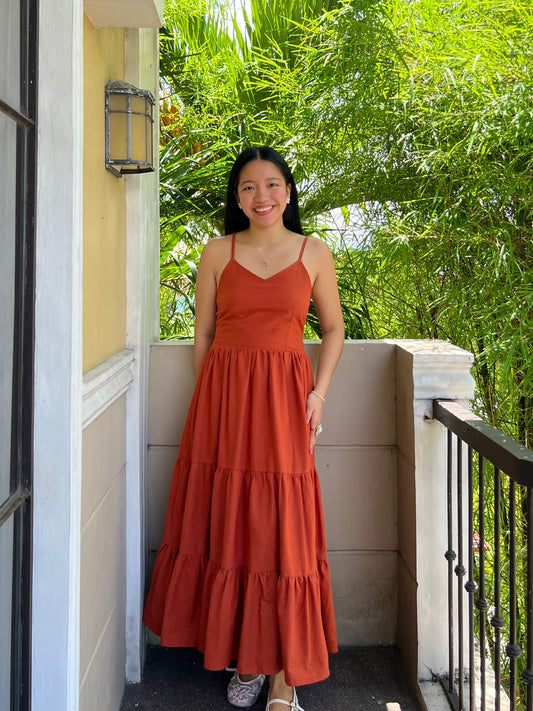 Honeydew Dress in Rust