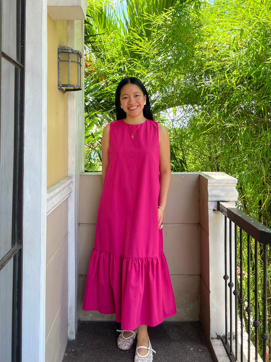 Camden Dress in Deep Pink