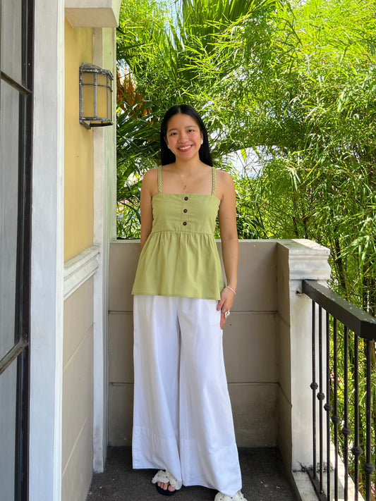 Blueberry Top in Apple Green